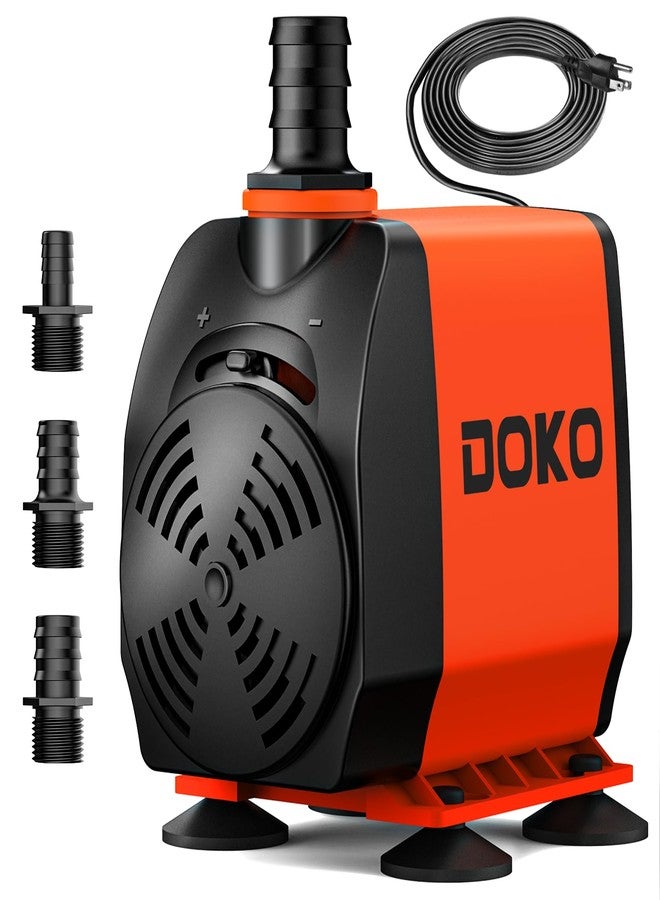 DOKO 800GPH Submersible Water Pump, Fountain Water Pump with 6FT Power Cord and 3 Nozzles, 60W, Ultra Quiet Pond Pumps for Pond Aquarium Fountain Waterfall Fish Tank Hydroponic Statuary - Image 1